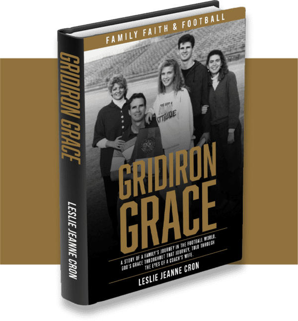 A book cover with a family photo of the gridiron grace.