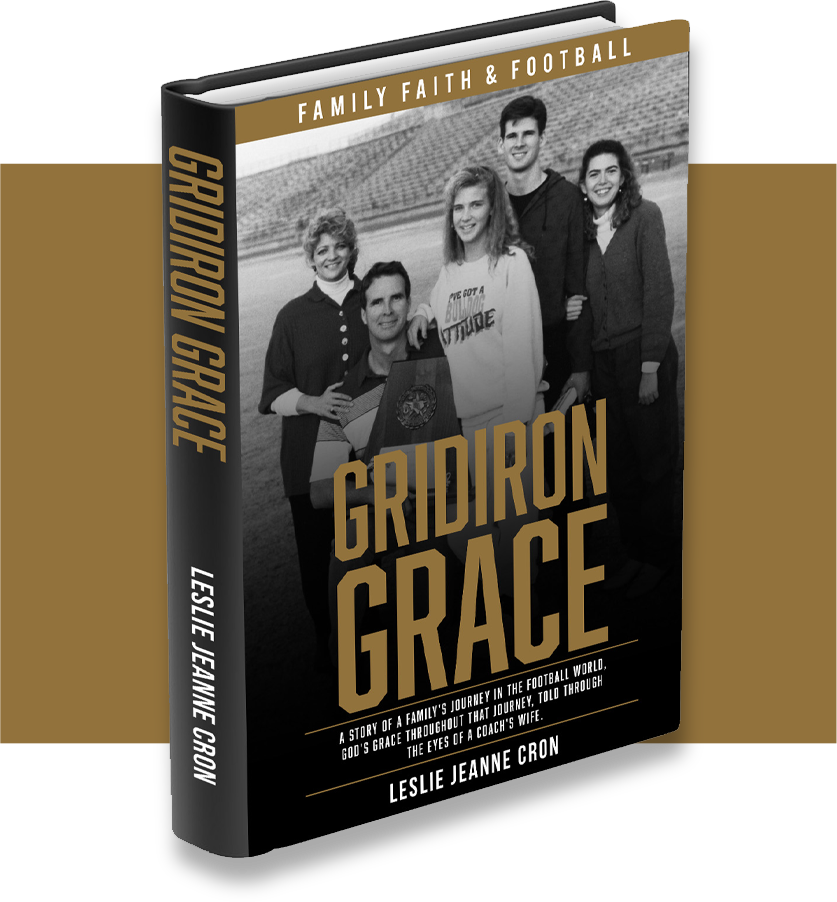 A book cover with a family photo of the gridiron grace.