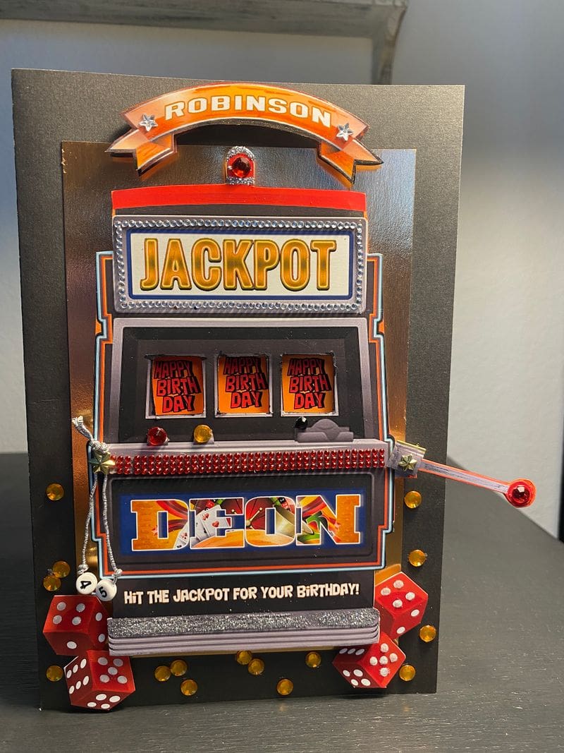 A slot machine with the words " jackpot don 't " on it.