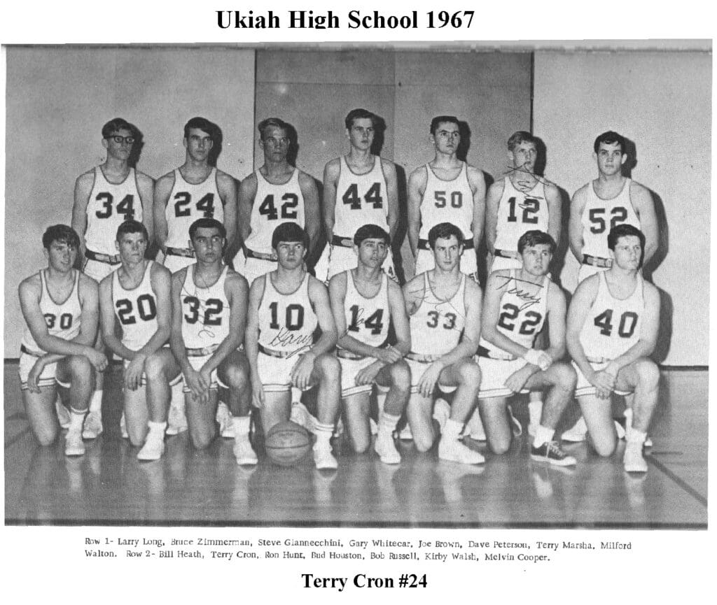 Ukiah High School 1967 basketball team.